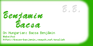 benjamin bacsa business card
